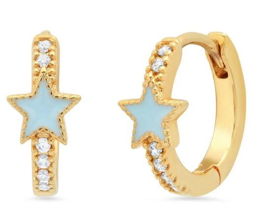 Gold Star Huggie Earrings