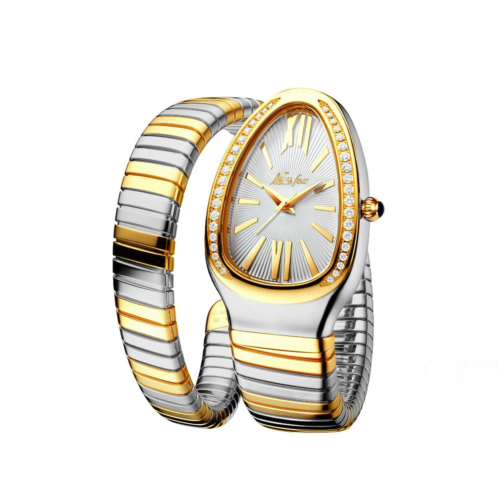 Stainless Steel Diamond Serpentine Watch