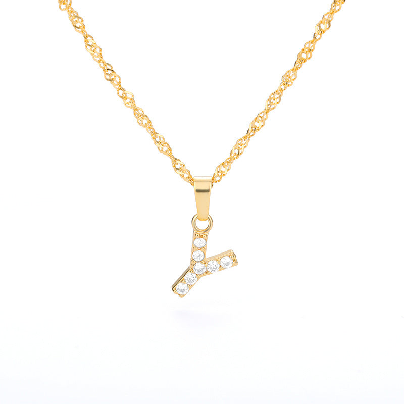 Pearl Initial Letter Necklace