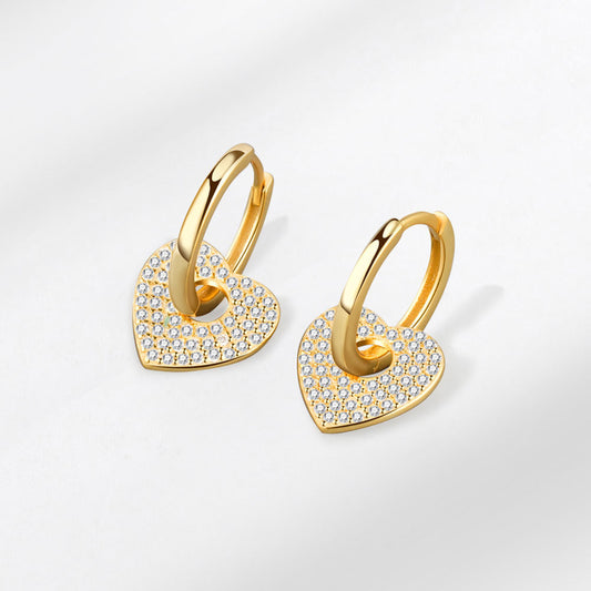 Heart Earrings 18K Gold