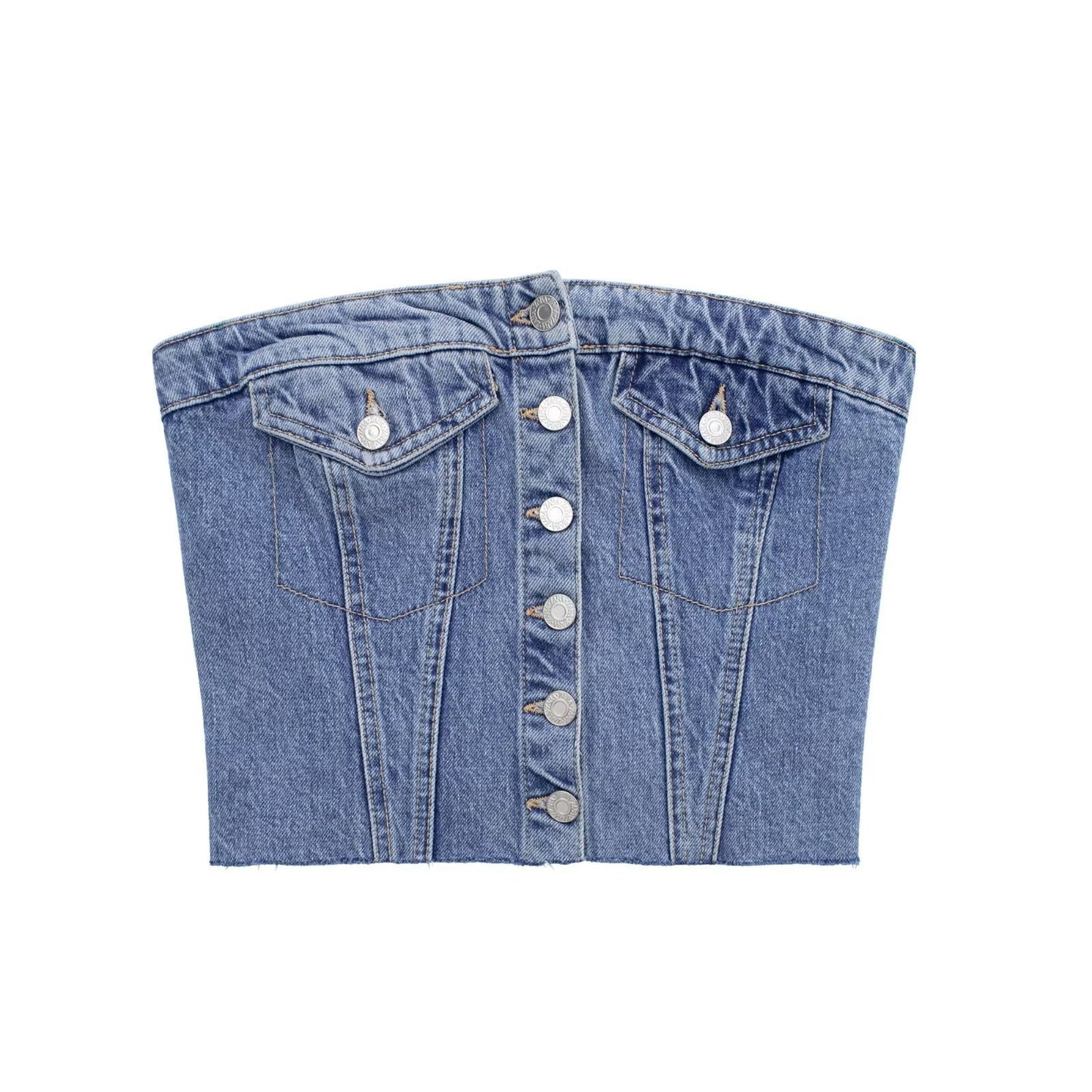 Denim Slim Fit Tube Top