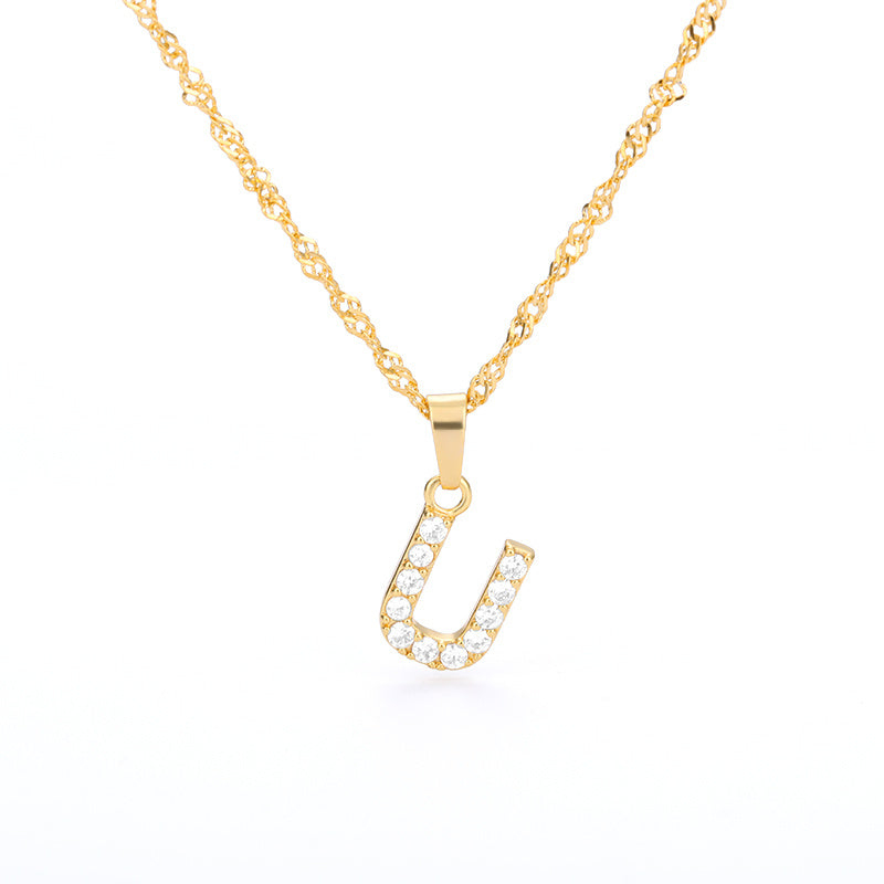 Pearl Initial Letter Necklace