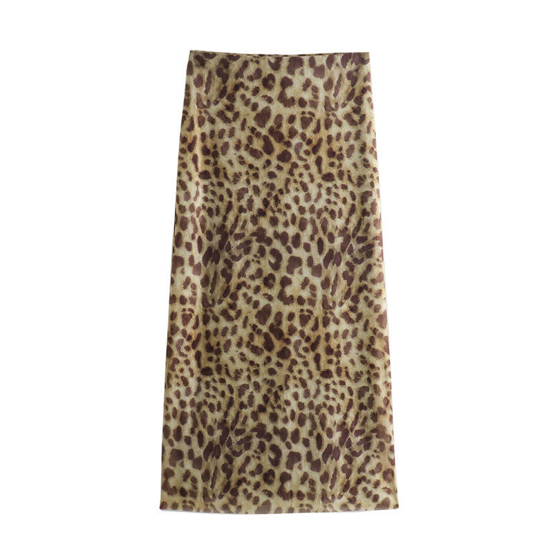 Leopard Print Slim Fit Ruched Sleeveless Halter Scarf Tank Top