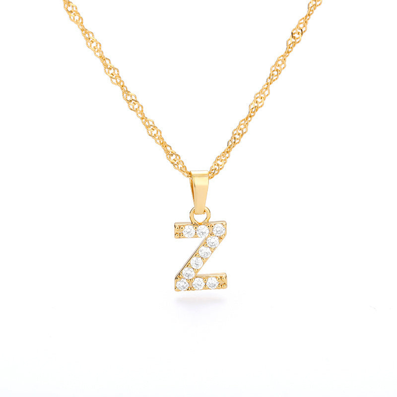 Pearl Initial Letter Necklace