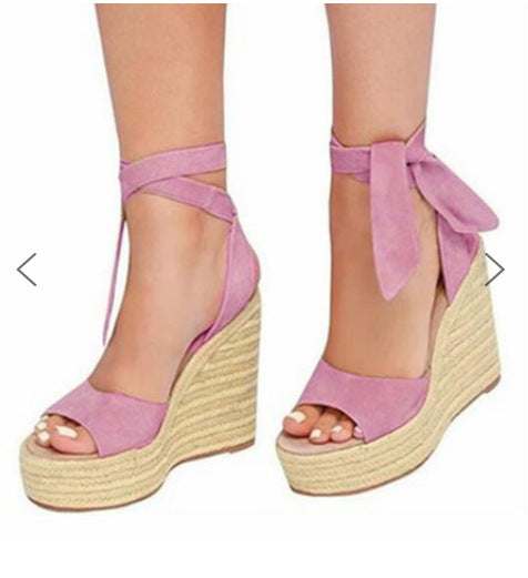 Wedge Heel Sandals Wrap Around