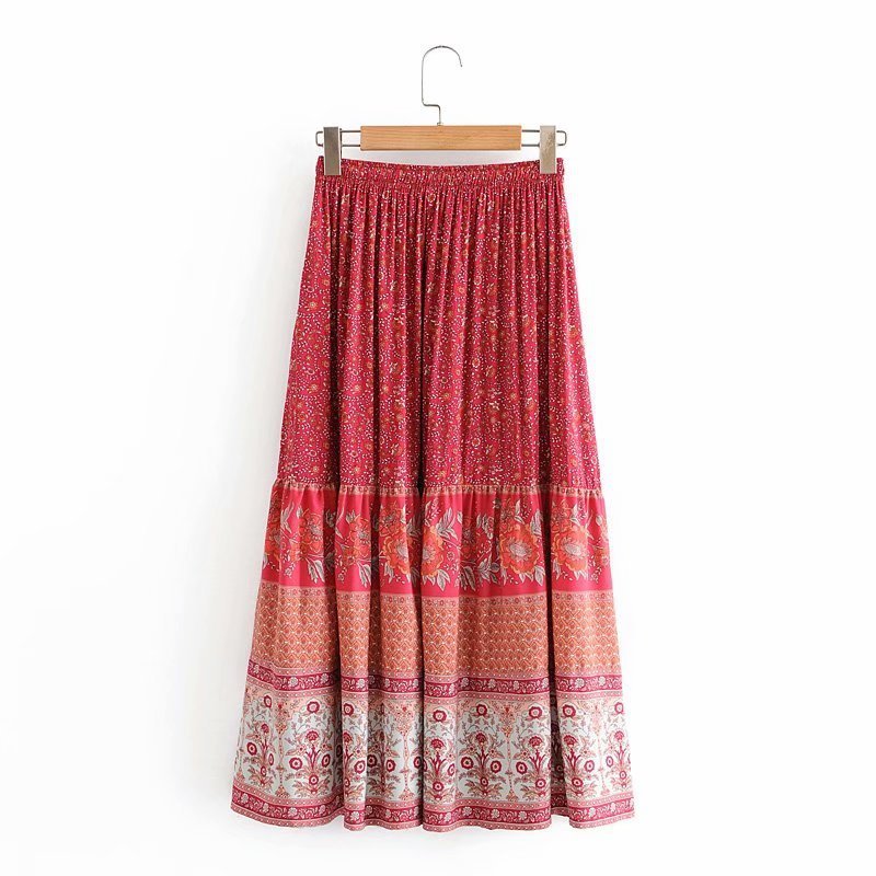 Floral Cora Maxi Boho Skirt