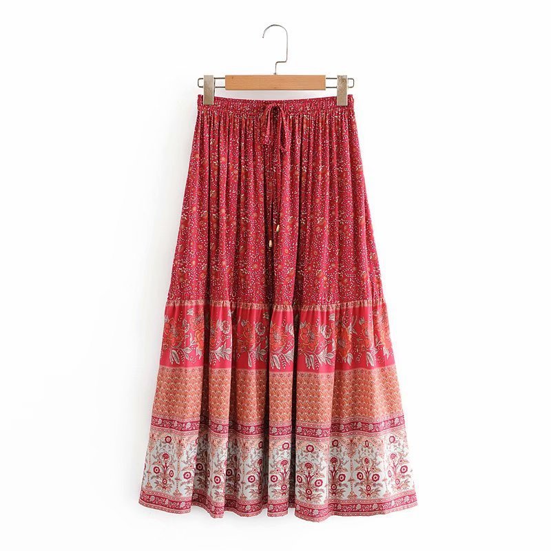 Floral Cora Maxi Boho Skirt