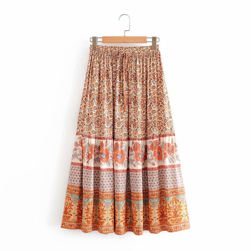 Floral Cora Maxi Boho Skirt