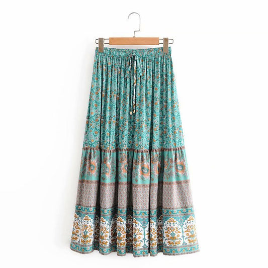 Floral Cora Maxi Boho Skirt