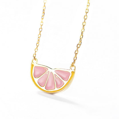 grapefruit silver necklace