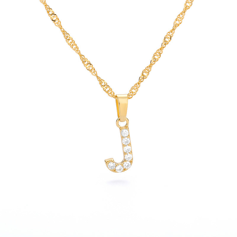 Pearl Initial Letter Necklace