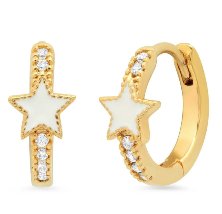 Gold Star Huggie Earrings