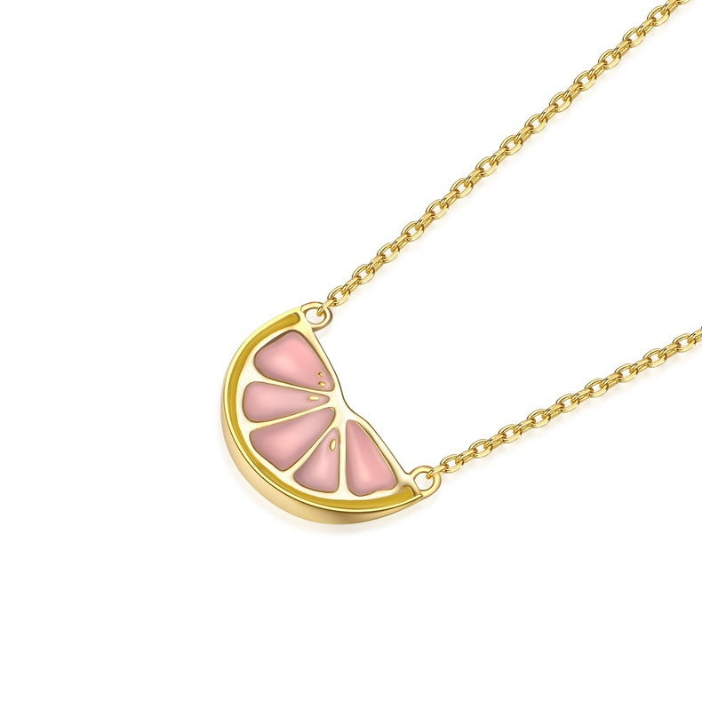 grapefruit silver necklace