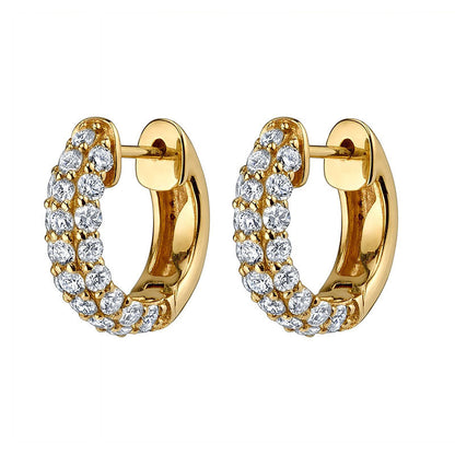 Gold Rhinestone Mini Hoop Earrings