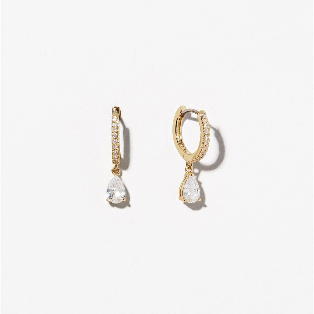 Gold hoop TearDrop Earrings