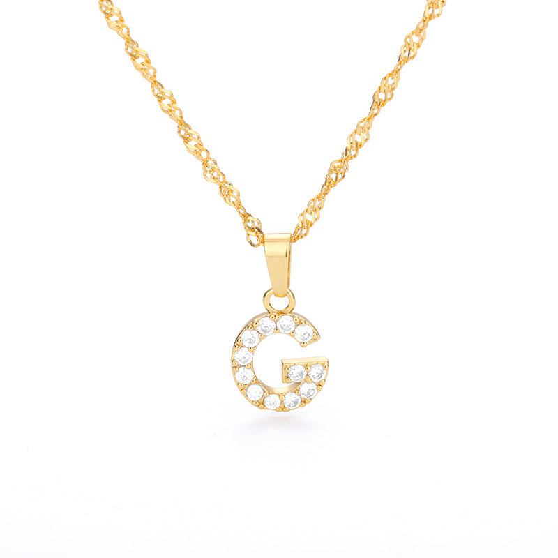 Pearl Initial Letter Necklace