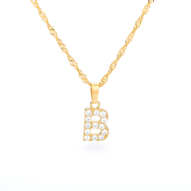 Pearl Initial Letter Necklace