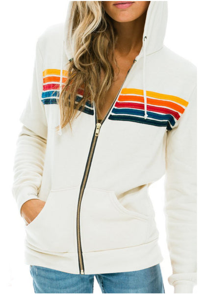 Rainbow Sweater Zip Up Jacket