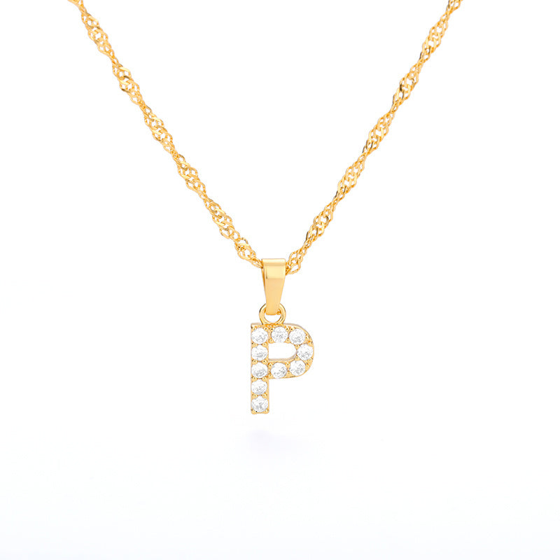 Pearl Initial Letter Necklace