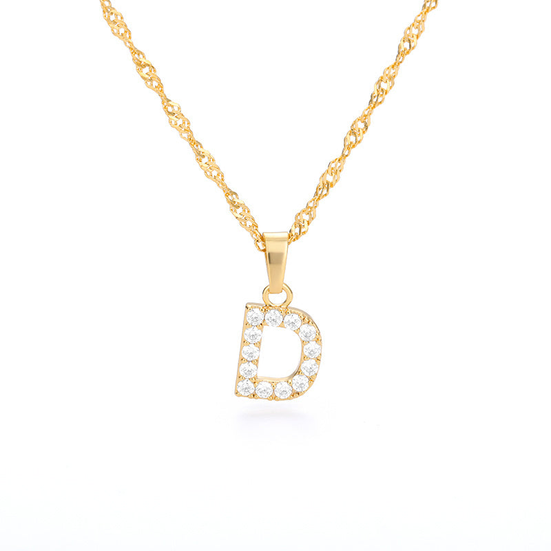 Pearl Initial Letter Necklace