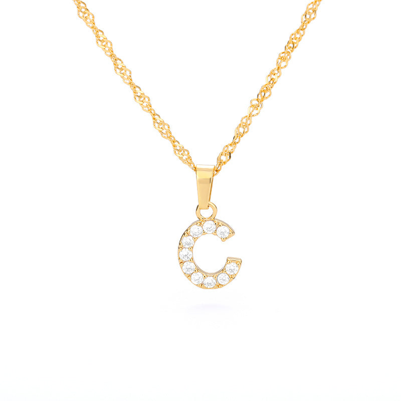 Pearl Initial Letter Necklace