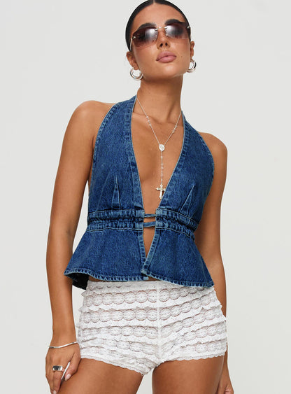 Denim Halter Top