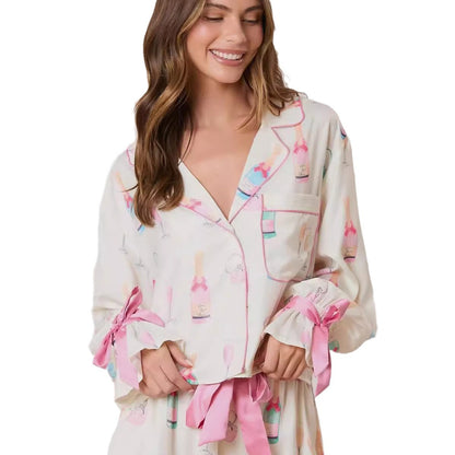 Wine Bow Pajamas Set