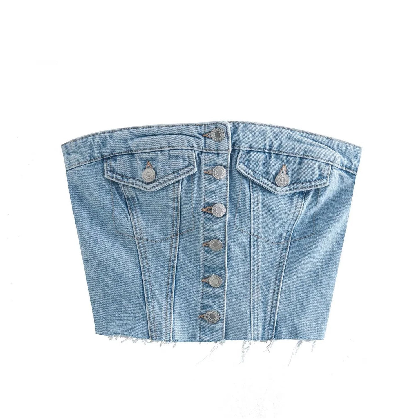 Denim Slim Fit Tube Top