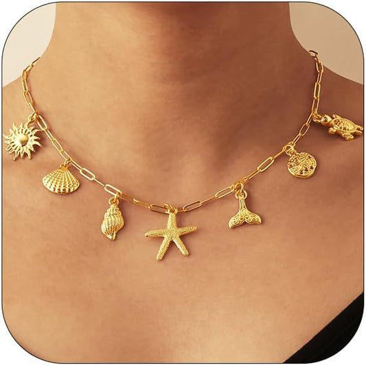 Sun Beach Charm Necklace