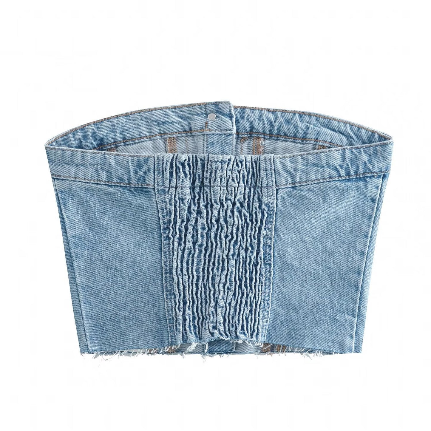 Light Blue Faded Denim Tube Top