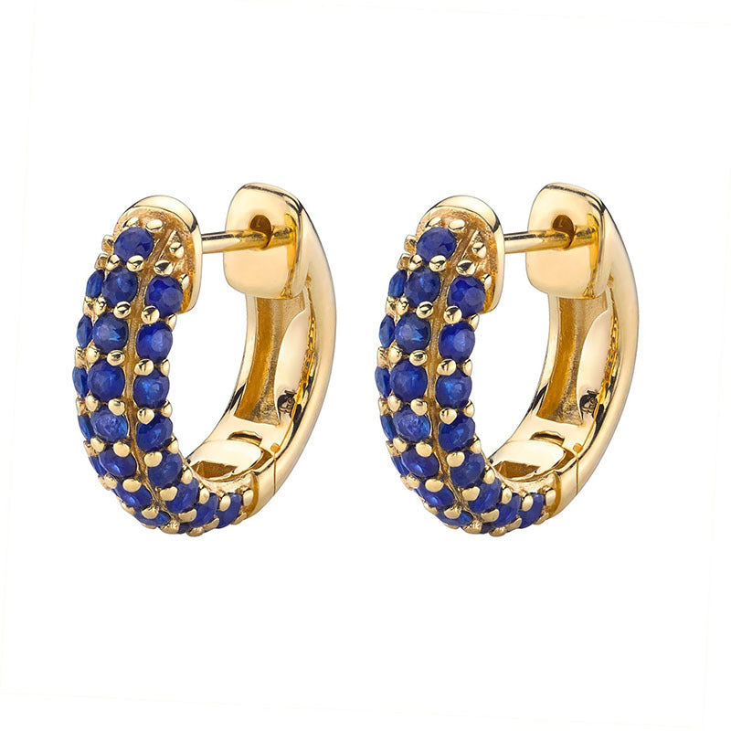 Gold Rhinestone Mini Hoop Earrings