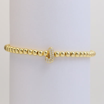 Bubble Pearl Letter Bracelet