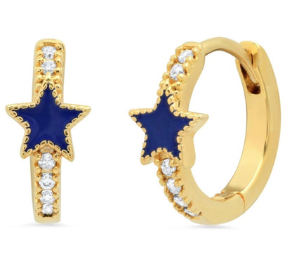 Gold Star Huggie Earrings