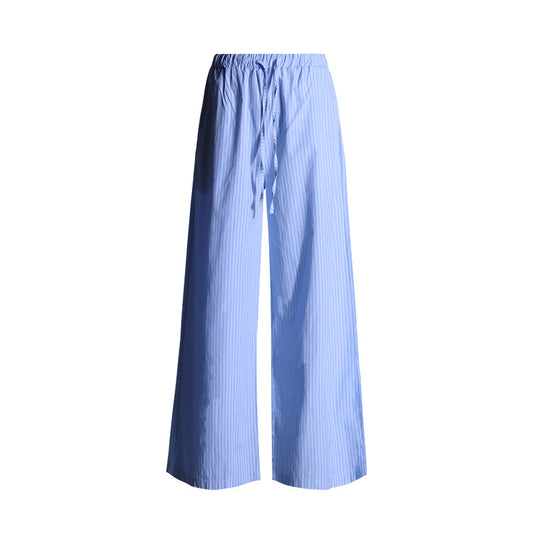 Ocean Blue Striped Linen Pants