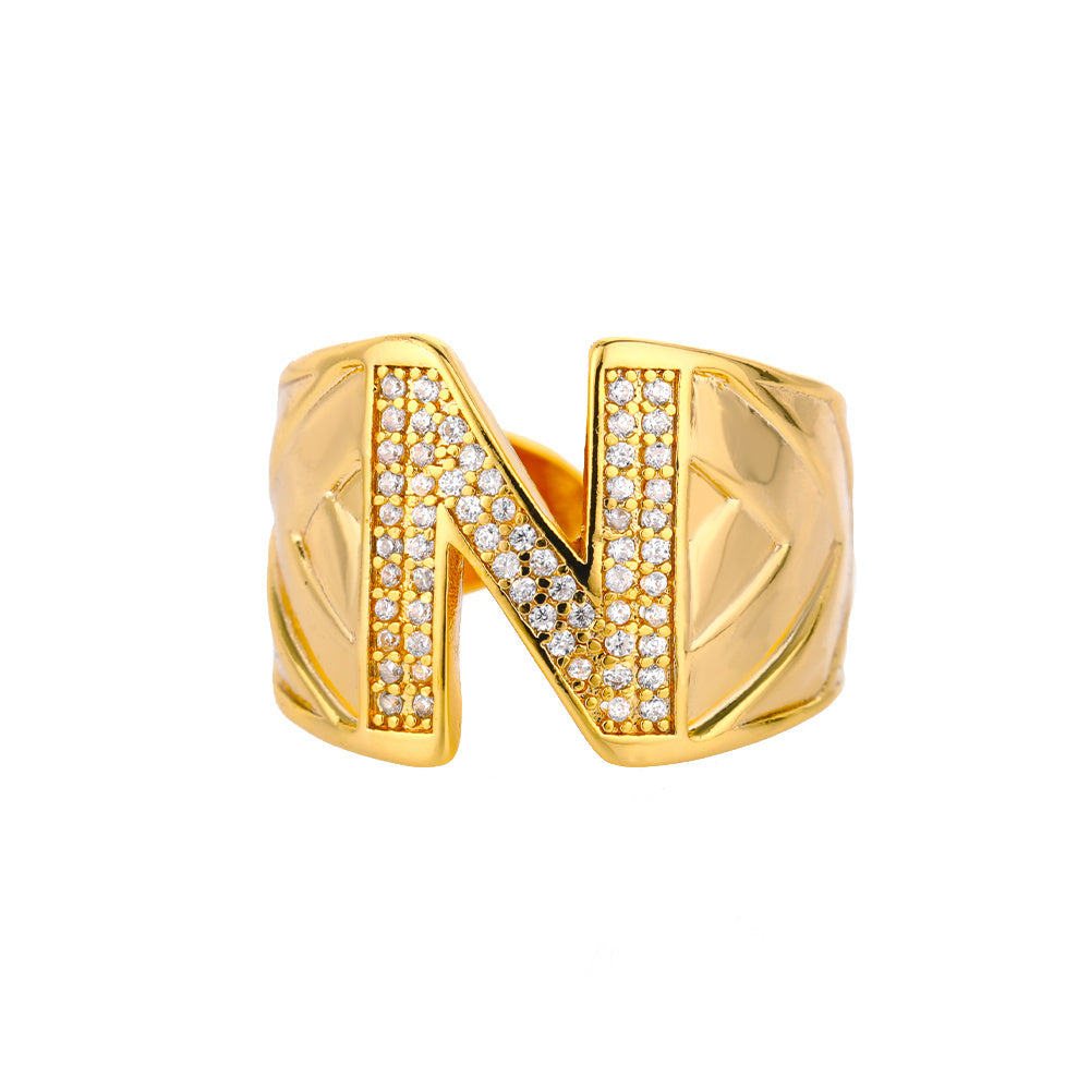 Letter Adjustable Ring